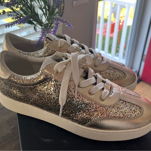 Coach Shoes - Coach Gold Glitter C116 sneaker size 10 SOLD